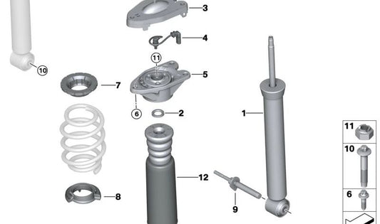 Adaptador para BMW F40, F44, F45, F46, F48, F49, F39, SÉRIE 1, SÉRIE 2, X1, X2, MINI F54, F55, F56, F57, F60 (OEM 37106864670). BMW original