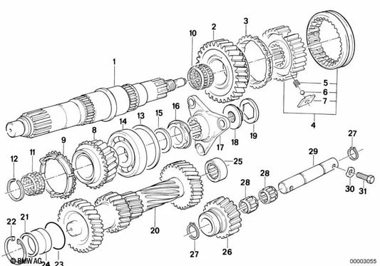 Rodamiento de Agujas para BMW E21, E30, E28, E34, E24 (OEM 23221224060). Original BMW