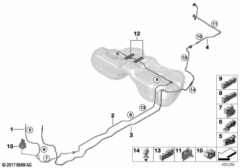 Conducto de aire de limpieza trasero para BMW Serie 7 G11, G11N, G12, G12N (OEM 16137356599). Original BMW.