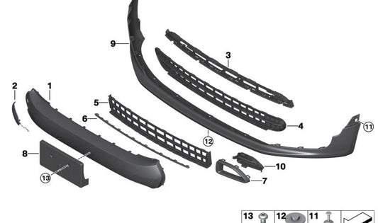 BMW Screw 1 F40, F52, 2 F22N -Serie, F23N, F44, F87N, 3 F30N -Serie, F80, 4 F36, F82, F83, 5 G60 -Serie, G61, G68, 7 G70 -Serie, I01, X1 F48, F49, F49, X2 F39, X5 F95, G05, X6 F96, G06, X7 G07, XM G09, Z4 G29 (OEM 5113908498). Original BMW