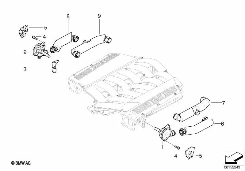 Válvula reguladora de presión para BMW Serie 7 E65, E66 (OEM 11617549715). Original BMW