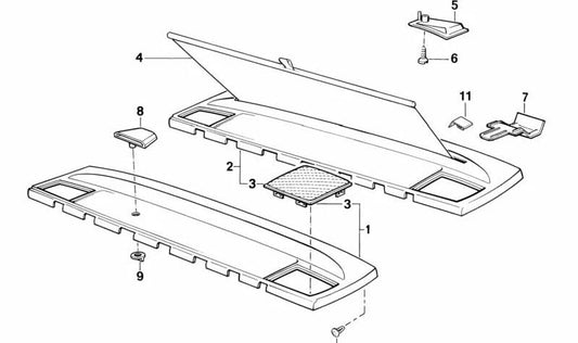 Gancho de suspensión derecho para BMW Serie 7 E32 (OEM 51461957746). Original BMW