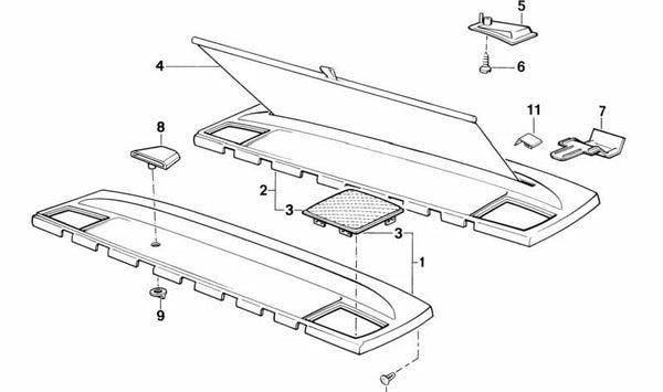 Gancho de suspensión derecho para BMW Serie 7 E32 (OEM 51461957746). Original BMW