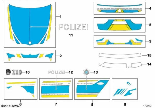 Rear upper bumper protective film for BMW G31, G31N (OEM 51148071810). Original BMW.