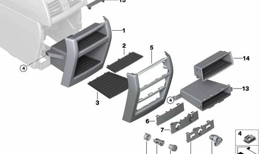 Cubierta de enchufe e interruptor para BMW X5 F15, X6 F16 (OEM 51169252010). Original BMW