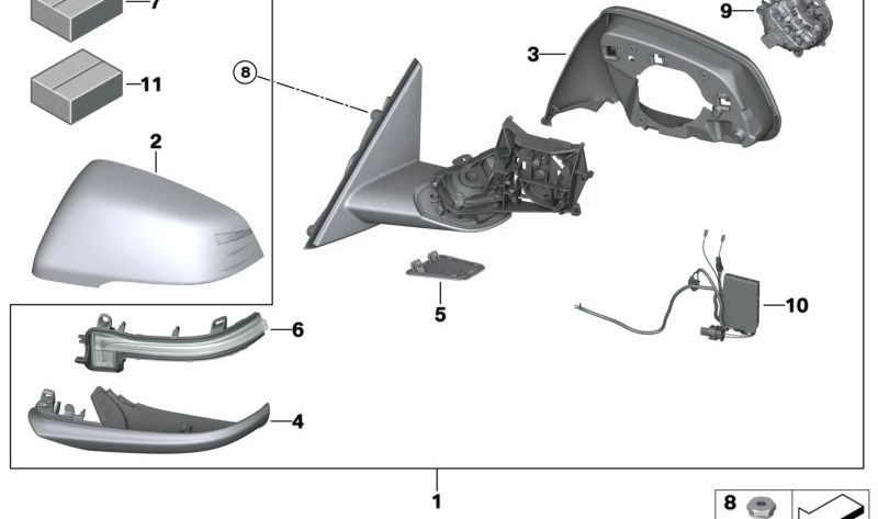 Modulo elettronico del retrovisore sinistro OEM 67135A3DB07 per BMW (modelli compatibili: G29). BMW originale.