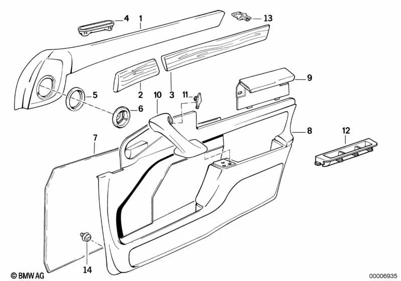 Blende for BMW E34, E32 (OEM 51418110488). Genuine BMW