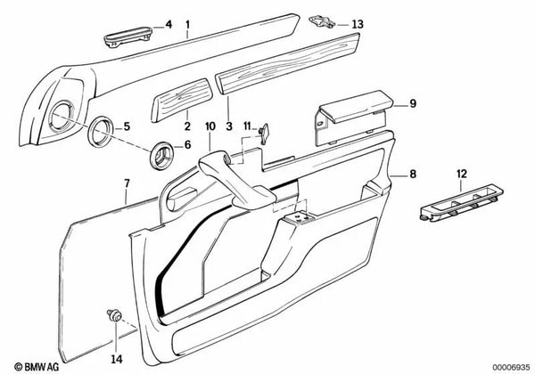 Blende para BMW E34, E32 (OEM 51418110488). Original BMW