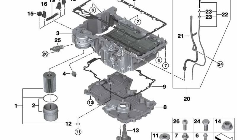 Tapa de cierre para BMW Serie 5 F07, F10, F11, G30, Serie 6 F06, F12, F13, Serie 7 F01, F02, F04, G11, Serie 8 G14, G15, G16, X5 E70, F15, G05, X6 E71, F16, G06, X7 G07 (OEM 11137580713). Original BMW