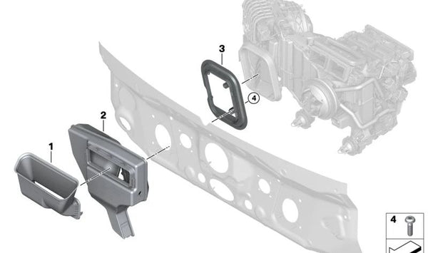 Canal de drenaje de agua para BMW I20 (OEM 64319108200). Original BMW