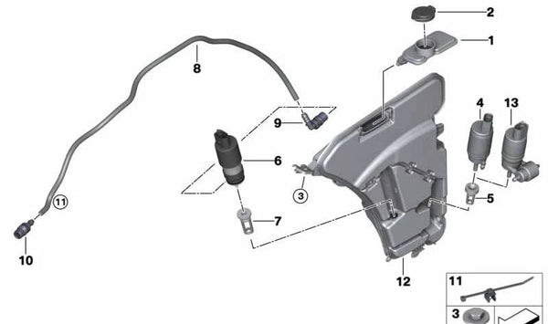 Rastkupplung para BMW F90, G30, G31, G38, G32, G11N, G12N (OEM 61677210625). Original BMW