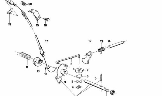 Cable del acelerador para BMW E21, E12 (OEM 24341206464). Original BMW