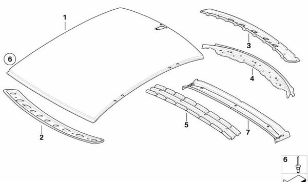 Techo exterior corredizo para BMW E60, E60N (OEM 41317070166). Original BMW