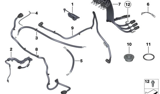 Cableado para Compresor de Aire Acondicionado para BMW E72 (OEM 12437589313). Original BMW