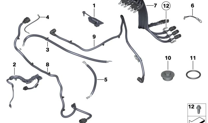 Bucle de Interbloqueo de Alto Voltaje para BMW E72 (OEM 12517590291). Original BMW