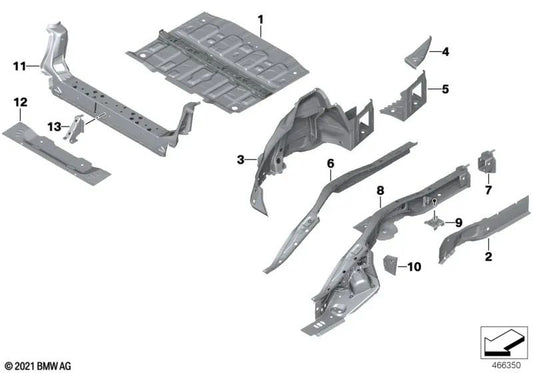 Extensión pared lateral trasera derecha para BMW F45, F45N (OEM 41007408640). Original BMW