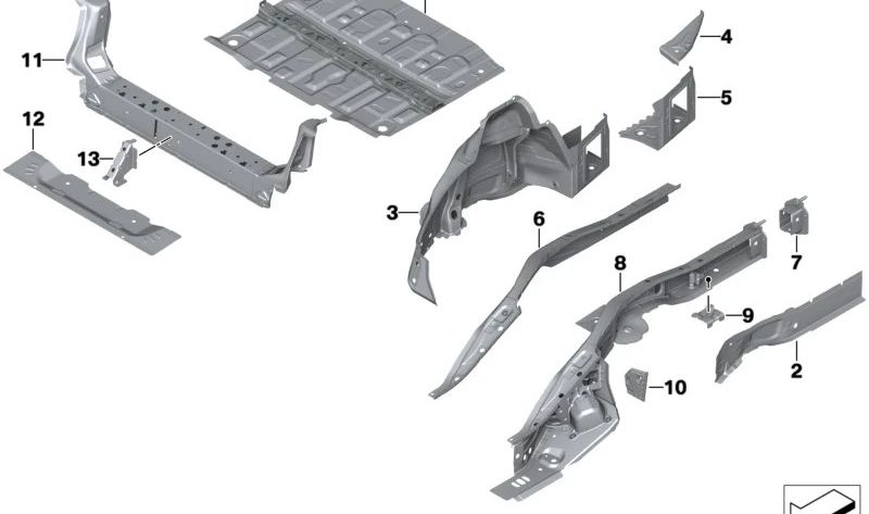 Boot floor OEM 41007402450 for BMW F45, F46. Original BMW