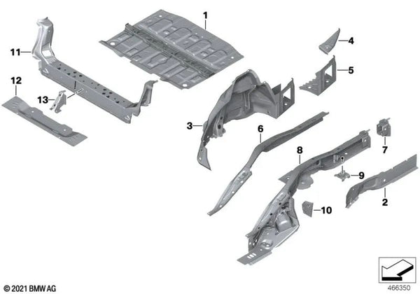 Extensión pared lateral trasera izquierda para BMW Serie 2 F46, F46N (OEM 41007437871). Original BMW