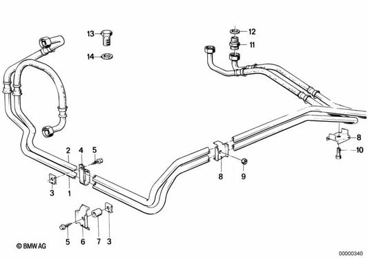 Oil cooler duct for BMW 7 Series E23 (OEM 17221177680). Original BMW