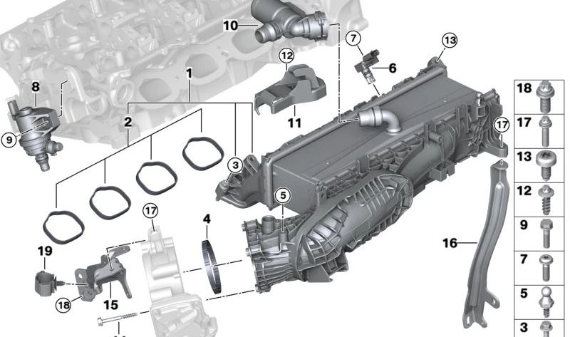 OEM -Drucksensor 13628489540 für BMW G20, G21, G22, G23, G26, G60, G61, G68, G70, G45, G05, G18, G06, G07, G09. Original BMW.