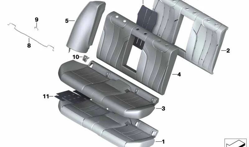 Panel Lateral de Cuero Derecho para BMW Serie 5 F90, G30N (OEM 52208071324). Original BMW