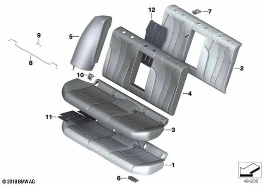 Funda Asiento de Cuero para BMW Serie 5 F90, F90N (OEM 52208071278). Original BMW.