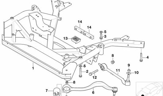 Soporte delantero del eje para BMW E52 (OEM 31101097139). Original BMW