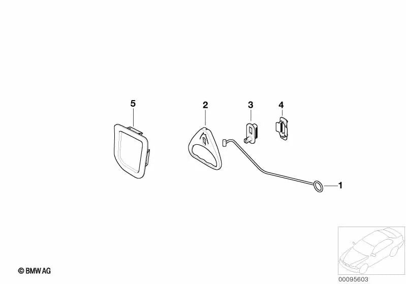 Cubierta interior derecha del maletero para BMW E39, E46, E53, E60, E61, E63, E64, E65, E66, E67, E68 (OEM 51498399314). Original BMW