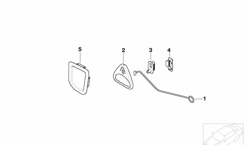 Cable de desbloqueo de emergencia OEM 51247059959 para BMW E36, Z3. Original BMW.