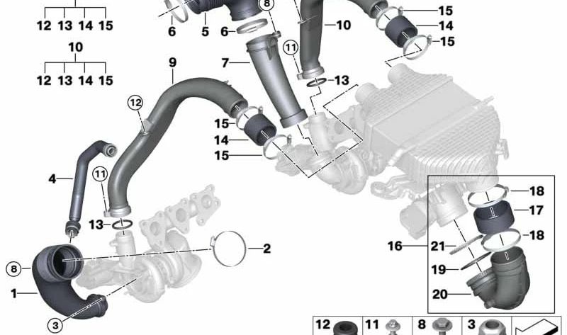 Conducto de aire inferior para BMW F87N, F80, F82, F83 (OEM 13717846272). Original BMW