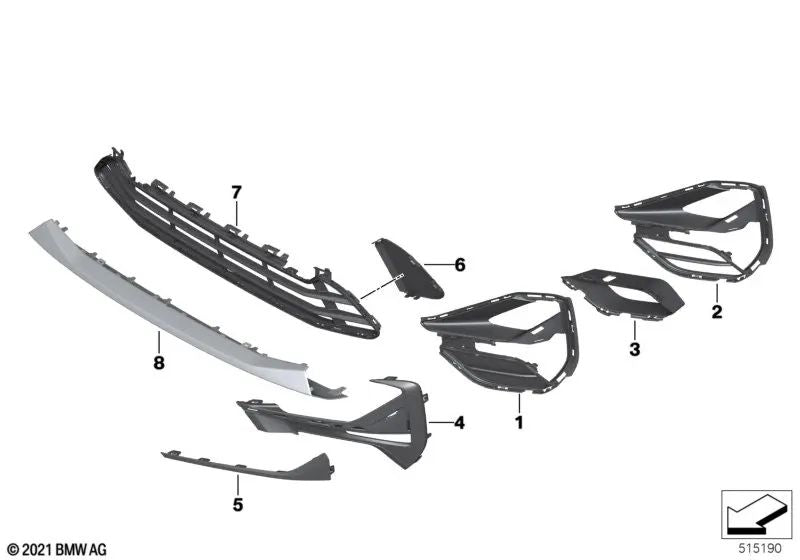 Rejilla abierta izquierda para BMW X1 F48N, F49N (OEM 51117954241). Original BMW