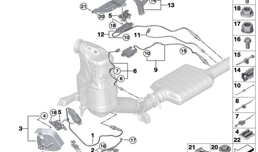 Sensor NOX para BMW Serie 2 U06, X1 U11, MINI U25 (OEM 13628476459). Original BMW