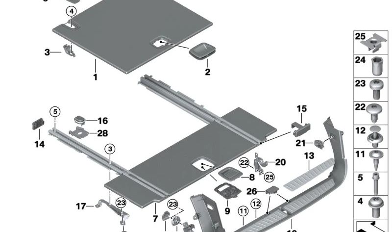 Soporte de bloqueo derecho para BMW Serie 5 G31, G31N (OEM 51477488896). Original BMW