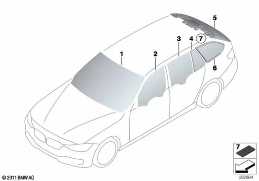 Luneta trasera para BMW Serie 3 F31, F31N (OEM 51317263163). Original BMW