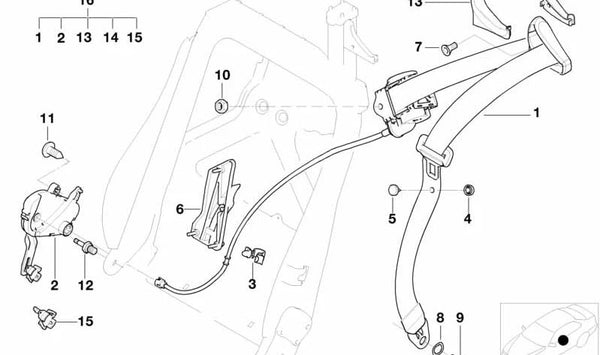 Clip para BMW Serie 3 E46, E93, Serie 6 E64 (OEM 52107008593). Original BMW