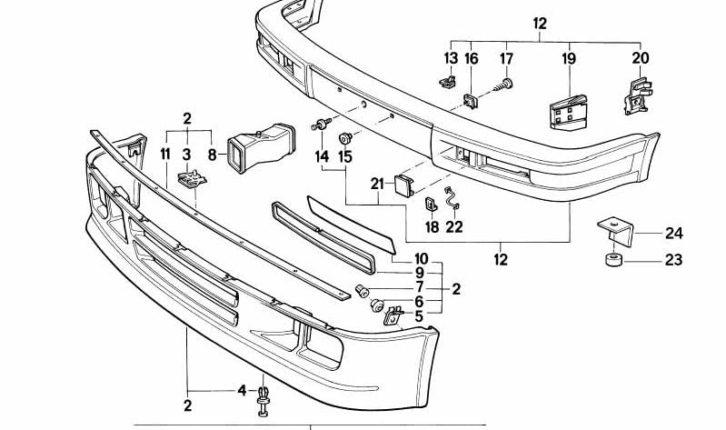 Support avant droit OEM 51111953098 pour la série BMW 3 E30. BMW d'origine.