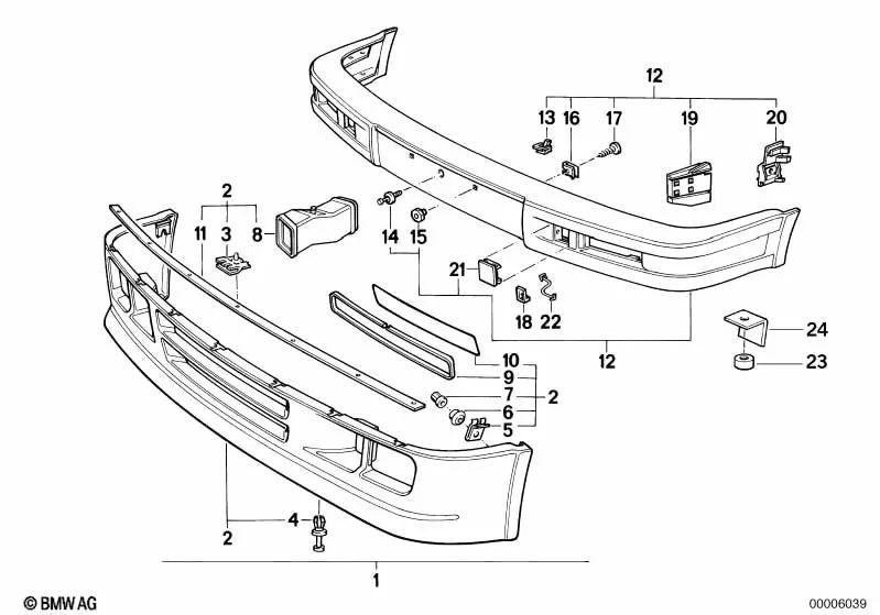 Guía derecha para BMW Serie 3 E30 (OEM 51112239704). Original BMW.