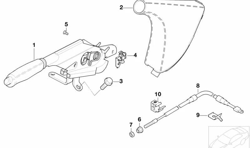 Handbremskabel (OEM 34401166055). Original BMW