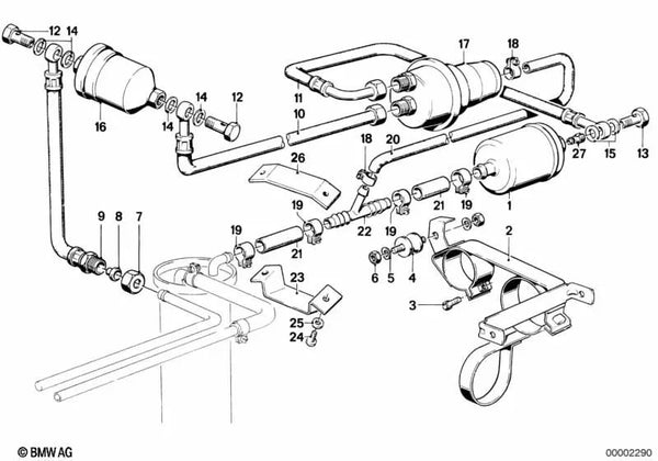 Bomba de combustible para BMW Serie 3 E21, Serie 5 E12 (OEM 16121118344). Original BMW.