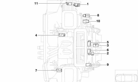 Actuador de la válvula de aire caliente derecha para BMW E65, E66 (OEM 64116935083). Original BMW