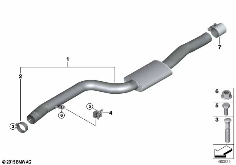 Vorschalldämpfer para BMW Serie 7 G12, G12N (OEM 18308635872). Original BMW.