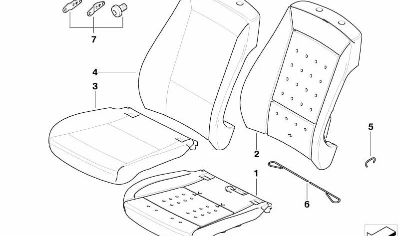 OEM 52109127283 fabric seat cover for BMW E87. Original BMW.