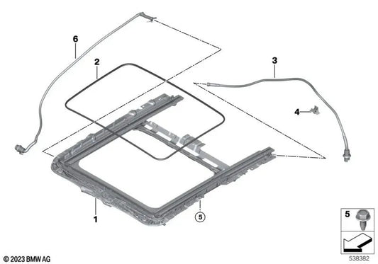 Junta tapa de cristal para BMW G42, G87, G20, G20N, G80, G26 (OEM 54108737877). Original BMW