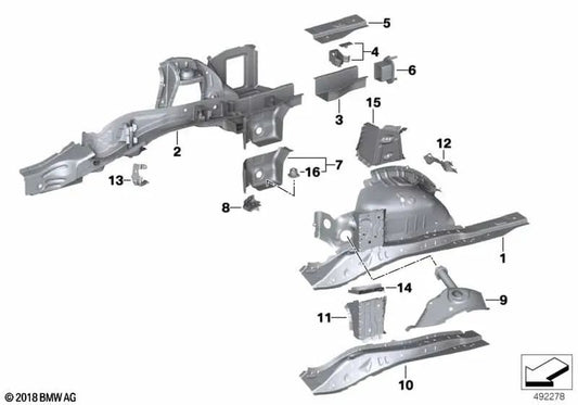 Left boot tray for BMW Z4 G29 (OEM 41007470185). Original BMW.