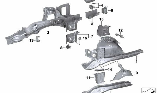 Soporte de Barra de Empuje Izquierda para BMW G29 (OEM 41007470187). Original BMW