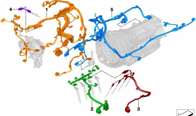 Engine wiring harness for BMW X5 G05 (OEM 12518581509). Original BMW