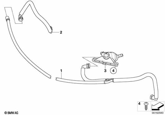 Tubería izquierda para BMW Serie 5 E60, E60N, E61N (OEM 61667179444). Original BMW