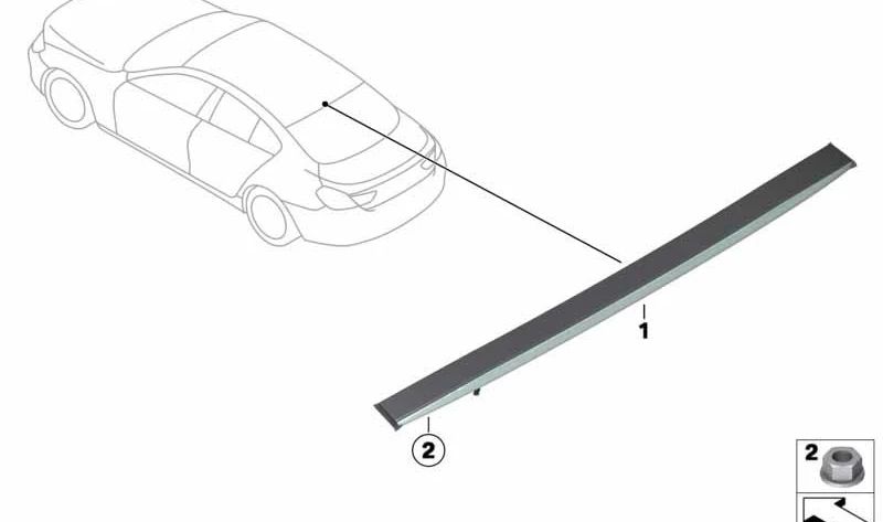 Luce freno posteriore OEM 6325798860 per BMW 6 Great Coupé Series (F06). BMW originale.