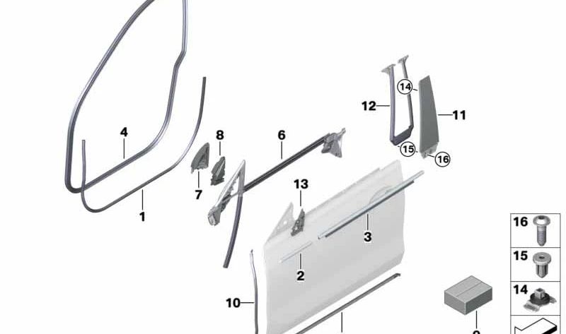 Triângulo do espelho retrovisor interno direito para BMW G32, G32N (OEM 51339493206). BMW original