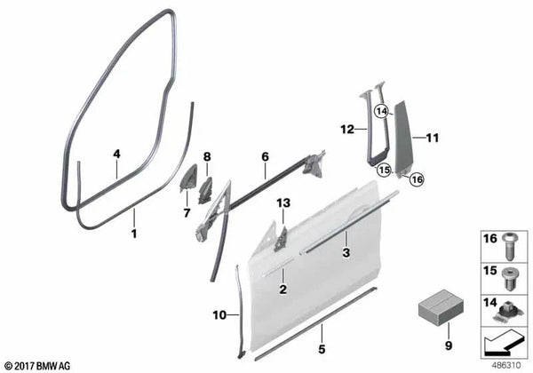 Revestimiento Triángulo del Espejo Interior Izquierdo para BMW G32, G32N (OEM 51339493205). Original BMW.